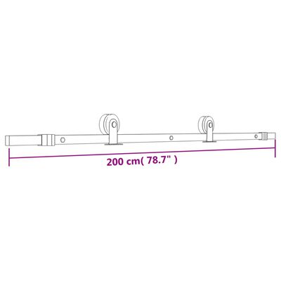 vidaXL tömör fenyőfa tolóajtó fémszerelék szettel 95 x 210 cm