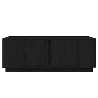 vidaXL fekete tömör fenyőfa dohányzóasztal 110x50x40 cm