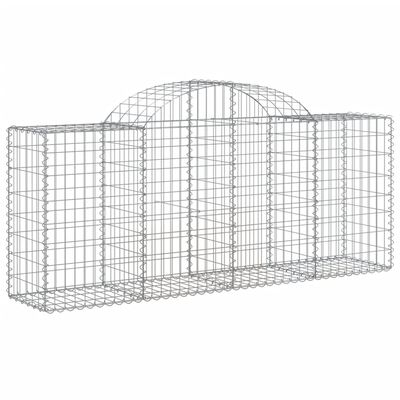 vidaXL 3 db íves horganyzott vas gabion kosár 200x50x80/100 cm