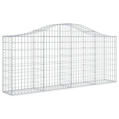 vidaXL 40 db íves horganyzott vas gabion kosár 200x30x80/100 cm