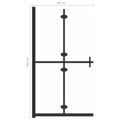 vidaXL átlátszó ESG üveg összecsukható zuhanyfal 80 x 190 cm