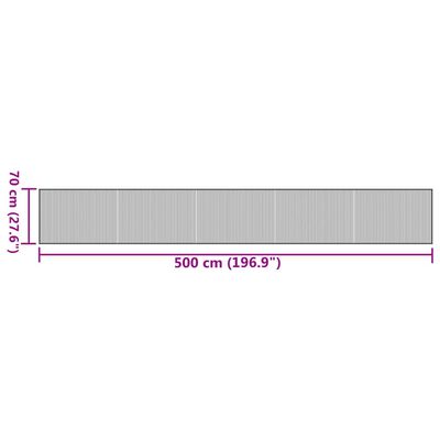 vidaXL négyszögletű fekete bambusz szőnyeg 70 x 500 cm