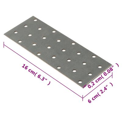 vidaXL 40 db horganyzott acél perforált lemez 2 mm 160x60 mm