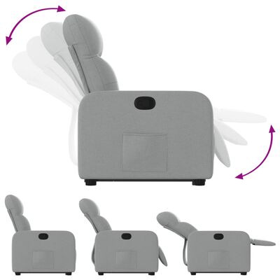 vidaXL világosszürke szövet felállást segítő dönthető fotel