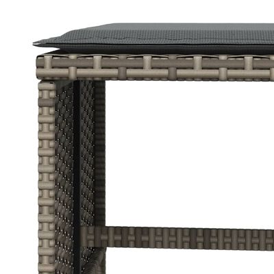 vidaXL 4 db szürke polyrattan kerti szék párnával 40 x 40 x 35 cm