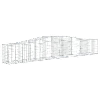 vidaXL 7 db íves horganyzott vas gabion kosár 400x50x60/80 cm