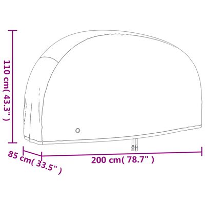 vidaXL fekete 190T oxford szövet kerékpárhuzat 200 x 85 x 110 cm