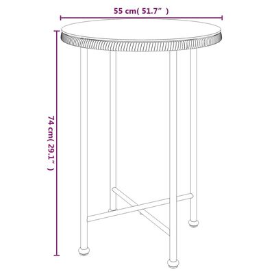 vidaXL fekete edzett üveg és acél étkezőasztal Ø55 cm