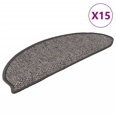 vidaXL 15 db szizál hatású barna bézs öntapadó lépcsőszőnyeg 65x21x4cm