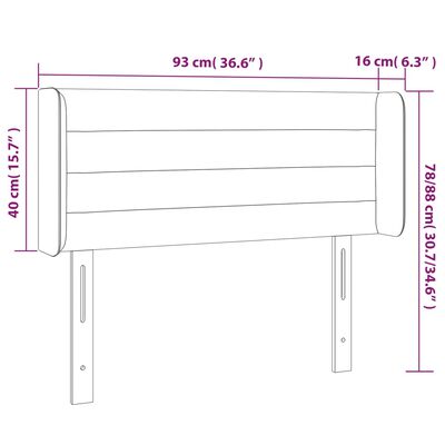 vidaXL zöld szövet LED-es fejtámla 93 x 16 x 78/88 cm