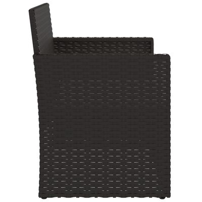 vidaXL fekete polyrattan kerti pad párnákkal 105 cm