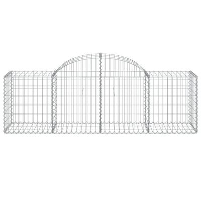 vidaXL 4 db íves horganyzott vas gabion kosár 200x50x60/80 cm