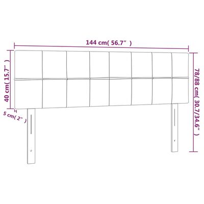 vidaXL rózsaszín bársony LED-es fejtámla 144x5x78/88 cm