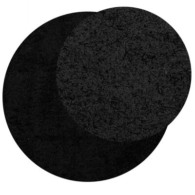 vidaXL PAMPLONA fekete magas szálú bolyhos modern szőnyeg Ø 240 cm