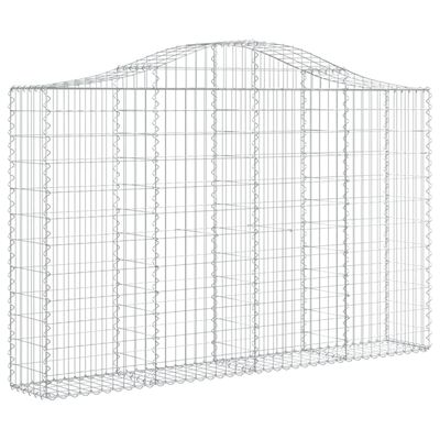 vidaXL 8 db íves horganyzott vas gabion kosár 200x30x120/140 cm