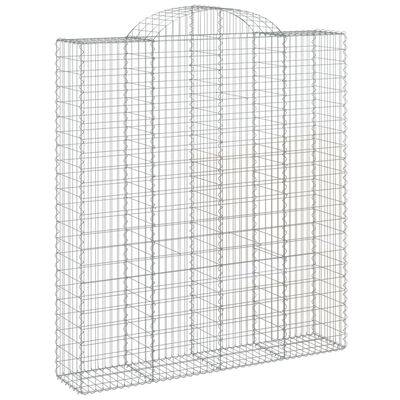 vidaXL 2 db íves horganyzott vas gabion kosár 200x50x220/240 cm