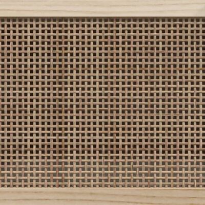 vidaXL fehér tömör fenyő és természetes rattan TV-szekrény 80x30x40 cm