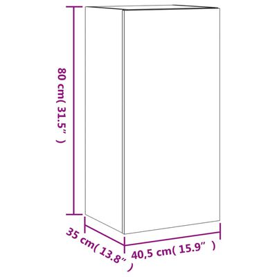 vidaXL sonoma tölgy színű fali TV-szekrény LED-ekkel 40,5x35x80 cm