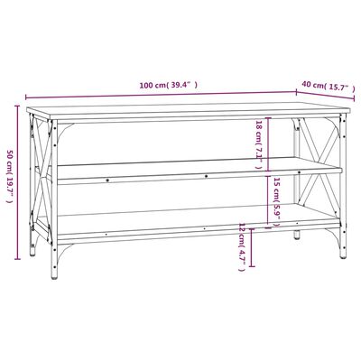 vidaXL füstös tölgy színű szerelt fa TV-szekrény 100x40x50 cm