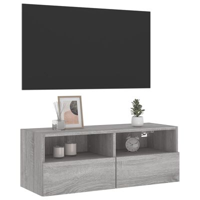 vidaXL szürke sonoma színű szerelt fa fali TV-szekrény 80 x 30 x 30 cm