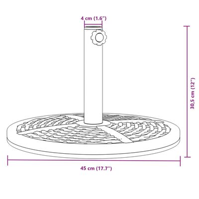 vidaXL kerek napernyőtalp rúdhoz Ø38 / 48 mm 12 kg