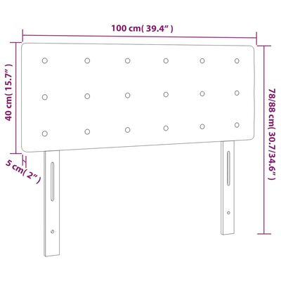 vidaXL világosszürke szövet LED-es fejtámla 100x5x78/88 cm