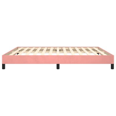 vidaXL rózsaszín bársony ágykeret 160x200 cm