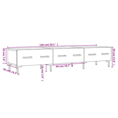 vidaXL barna tölgyszínű szerelt fa TV-szekrény 150 x 36 x 50 cm