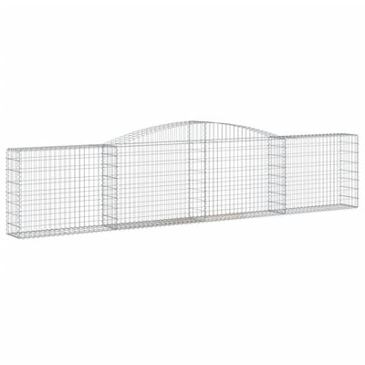 vidaXL 10 db íves horganyzott vas gabion kosár 400x30x80/100 cm