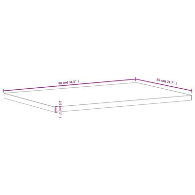 vidaXL tömör bükkfa íróasztallap 80 x 55 x 2,5 cm