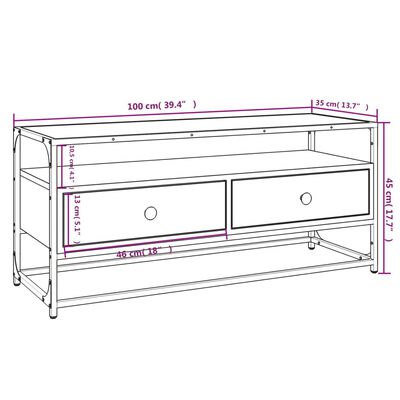 vidaXL fekete szerelt fa TV-szekrény 100 x 35 x 45 cm