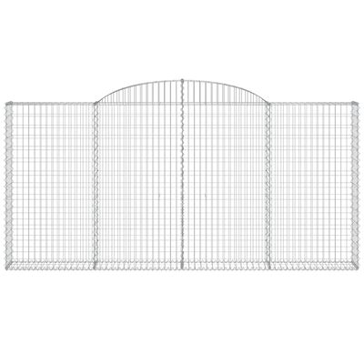 vidaXL 11 db íves horganyzott vas gabion kosár 300x30x140/160 cm