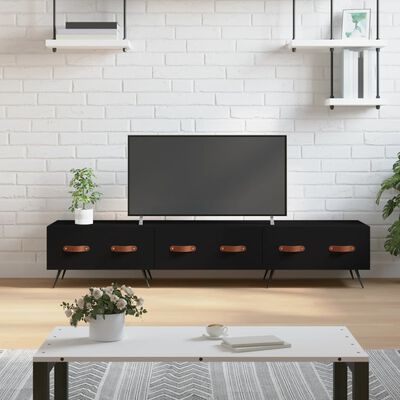 vidaXL fekete szerelt fa TV-szekrény 150 x 36 x 50 cm