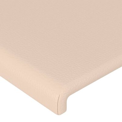 vidaXL cappuccino műbőr LED-es fejtámla 103x16x118/128 cm