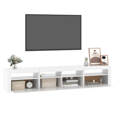 vidaXL fehér TV-szekrény LED-lámpákkal 210x35x40 cm