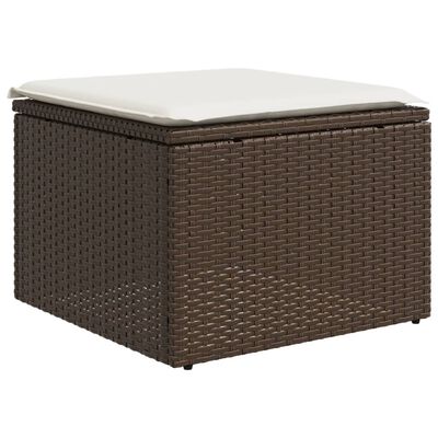 vidaXL 6 részes barna polyrattan kerti ülőgarnitúra párnával