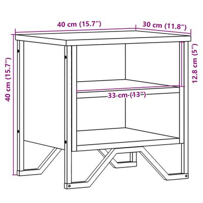 vidaXL fekete forgácslap éjjeliszekrény 40 x 30 x 40 cm