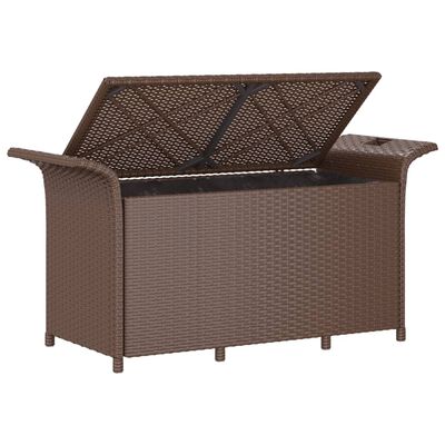 vidaXL barna polyrattan kerti pad párnával 116 x 46 x 57 cm