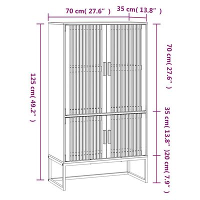 vidaXL szerelt fa magasszekrény 70x35x125 cm