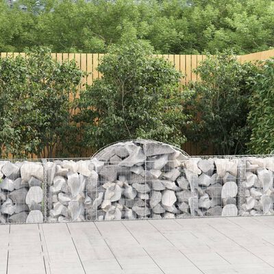 vidaXL 7 db íves horganyzott vas gabion kosár 200x50x60/80 cm