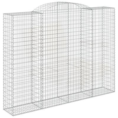 vidaXL 2 db íves horganyzott vas gabion kosár 300x50x220/240 cm