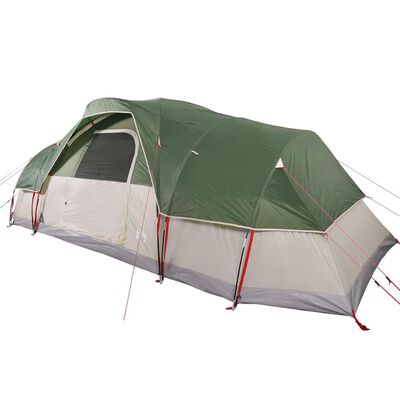 vidaXL 11 személyes zöld vízálló kupolás családi sátor