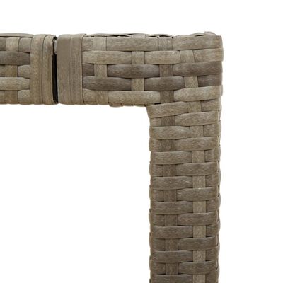 vidaXL szürke polyrattan üveglapos kerti asztal 150 x 90 x 75 cm