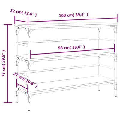 vidaXL fekete szerelt fa tálalóasztal 100x32x75 cm