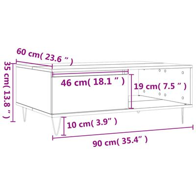 vidaXL betonszürke szerelt fa dohányzóasztal 90 x 60 x 35 cm