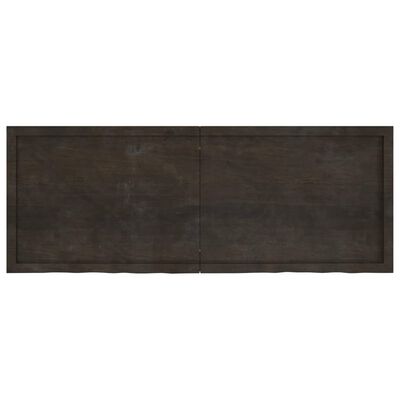 vidaXL sötétbarna kezelt tömör tölgyfa fali polc 160 x 60 x (2-6) cm