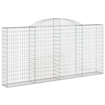 vidaXL 2 db íves horganyzott vas gabion kosár 300x30x140/160 cm