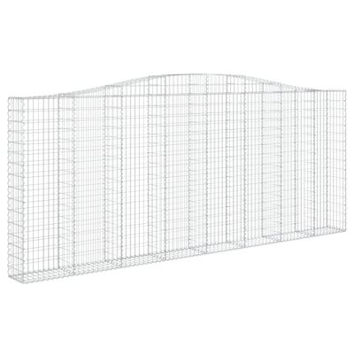 vidaXL 3 db íves horganyzott vas gabion kosár 400x30x160/180 cm