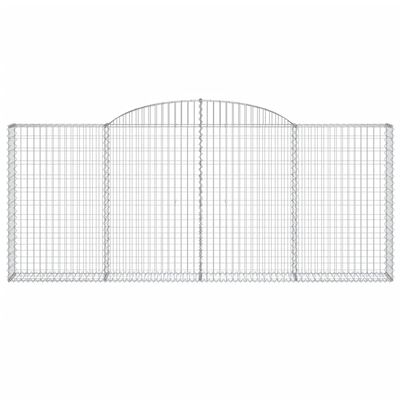 vidaXL 5 db íves horganyzott vas gabion kosár 300x30x120/140 cm