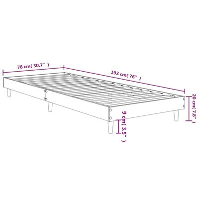 vidaXL sonoma tölgy színű szerelt fa ágykeret matrac nélkül 75x190 cm